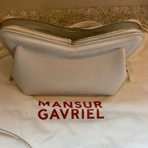 Mansur Gavriel White Textured Crossbody Bag
